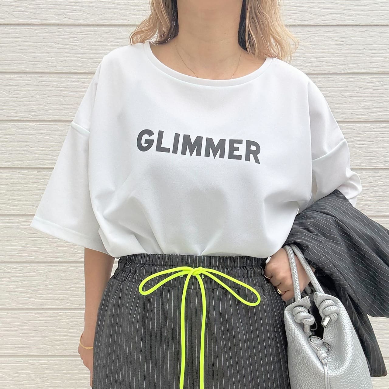 GLIIMMER半袖トップス ホワイト Free