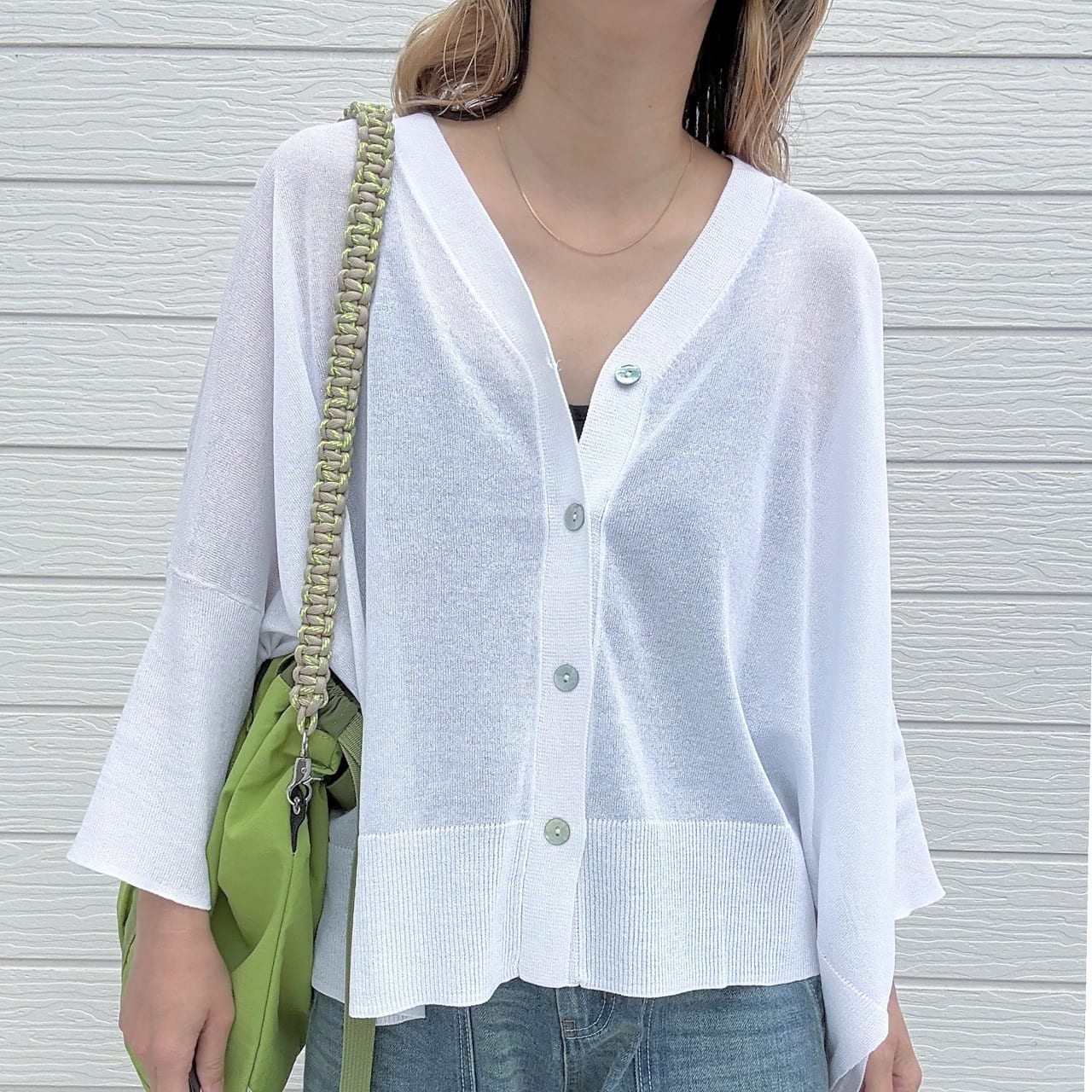 接触冷感BOXカーデ ホワイト Free