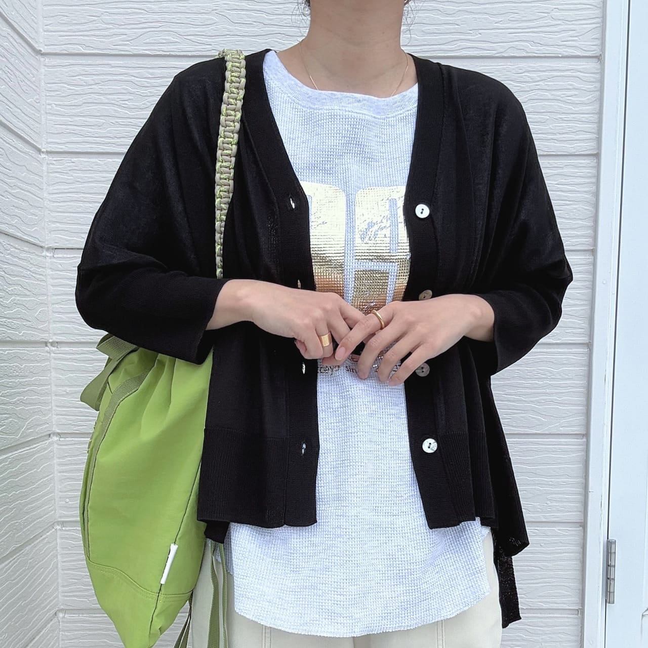 接触冷感BOXカーデ ブラック Free