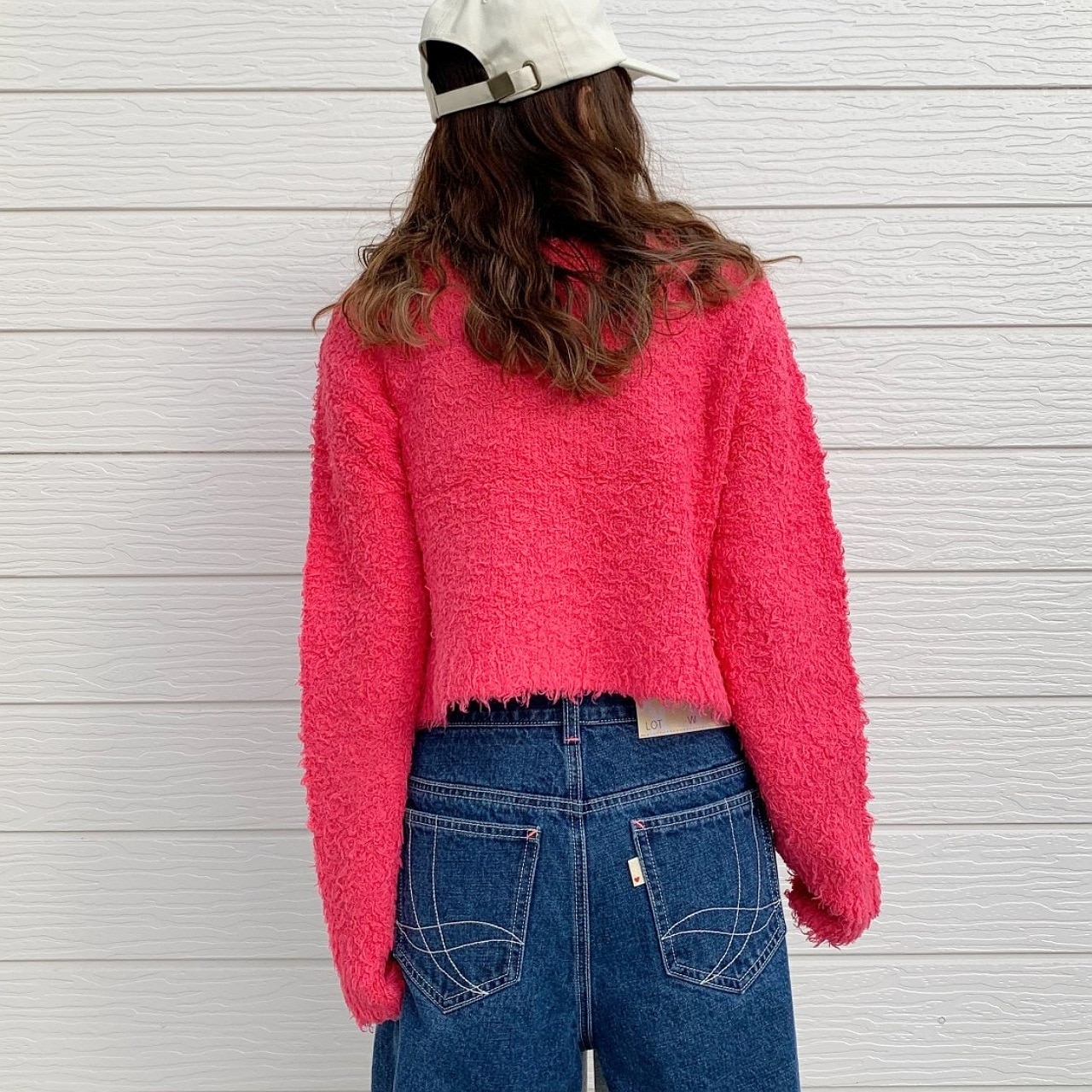 コットンシャギーカーデ ブラック Free