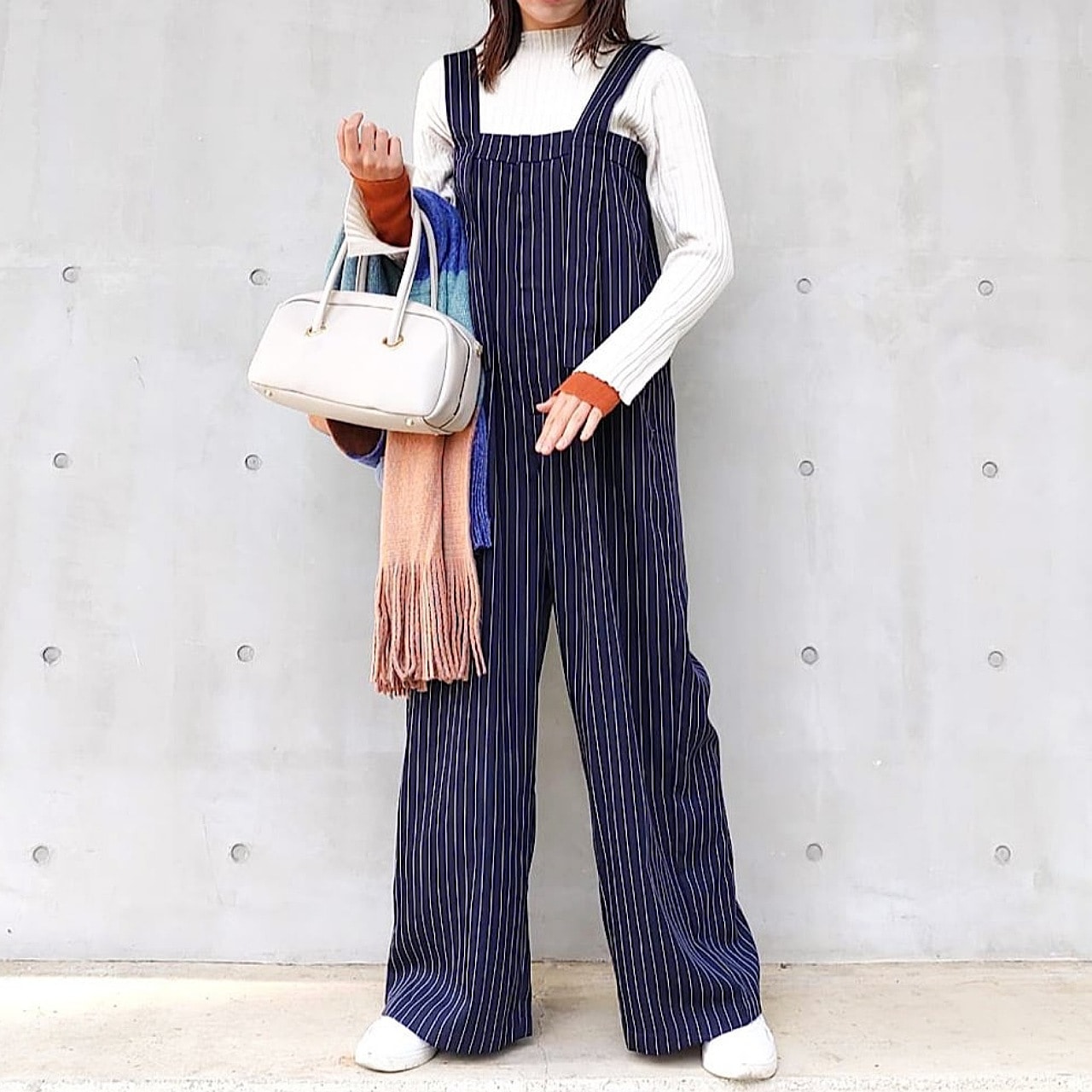 ワイドベルトサロペット グレー Free