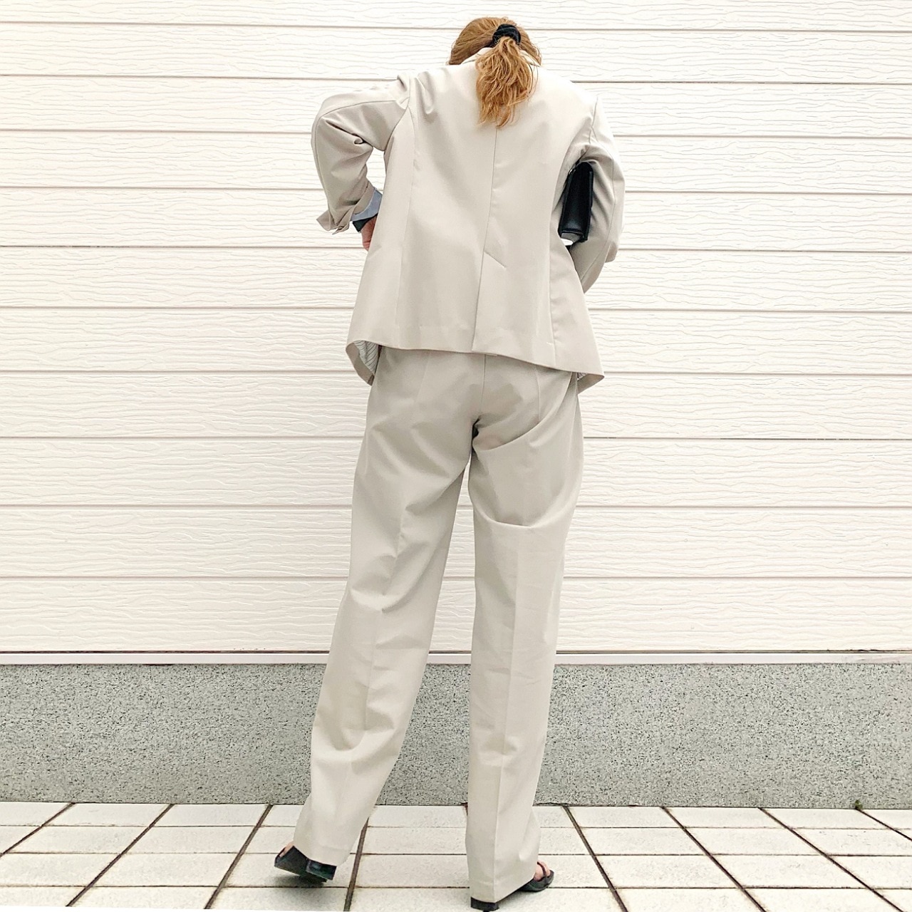 【セットアップ対応アイテム】TRストレッチストレートパンツ ライトベージュ Free