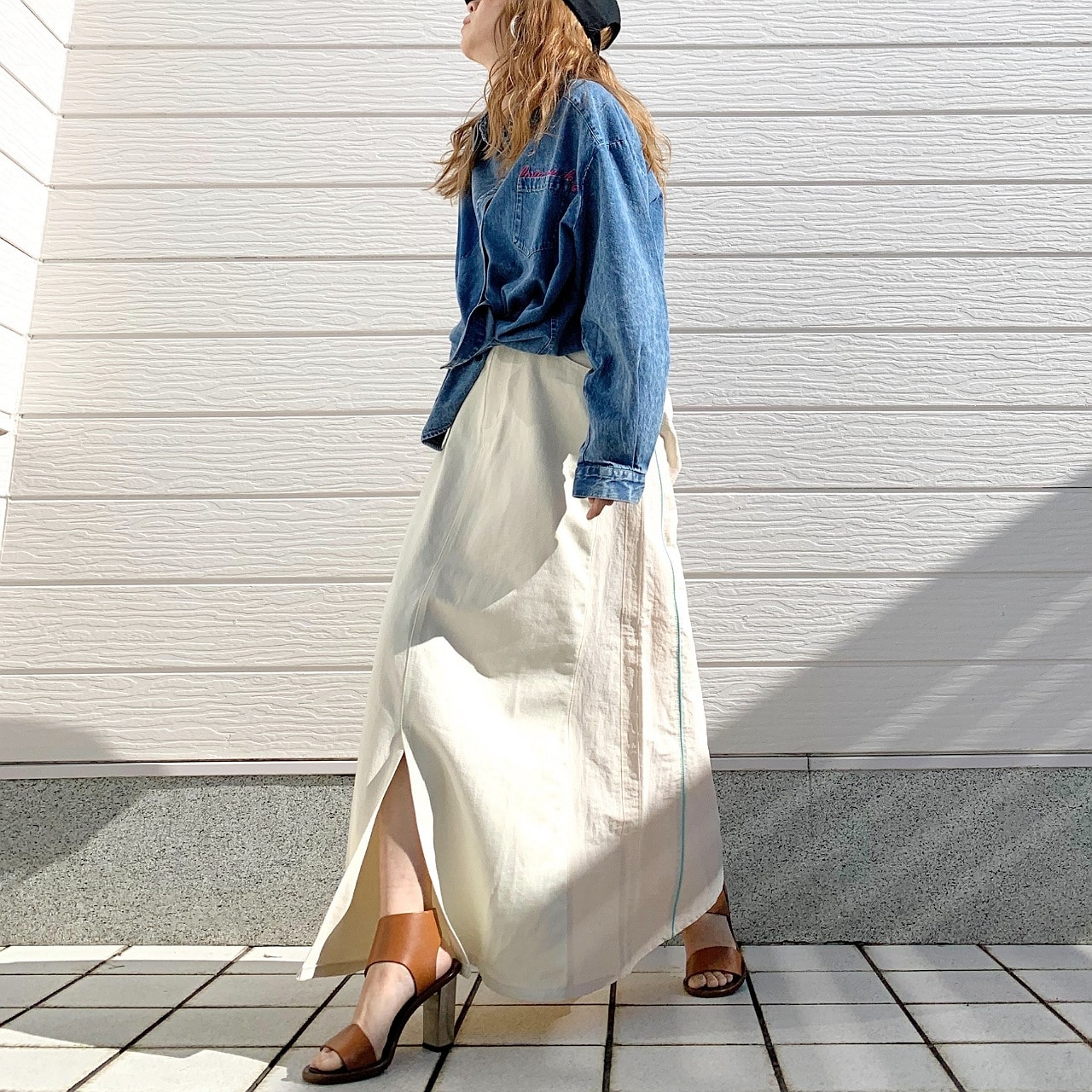 デニムドッキングスカート インディゴ Free