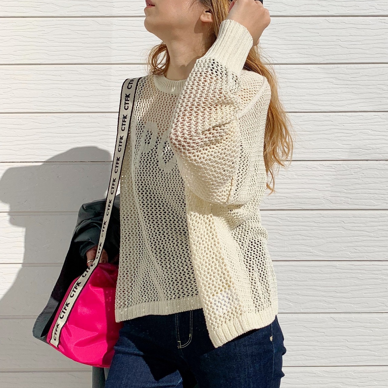 メッシュロゴニット ライム Free