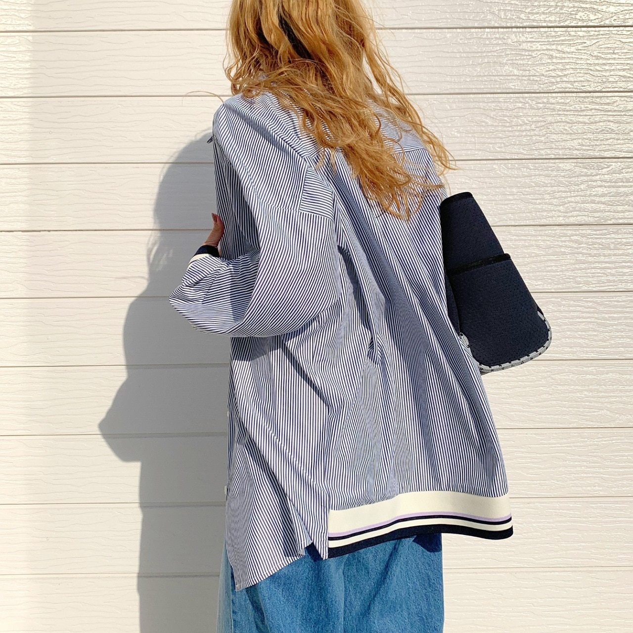 リブドッキングシャツ ホワイト Free