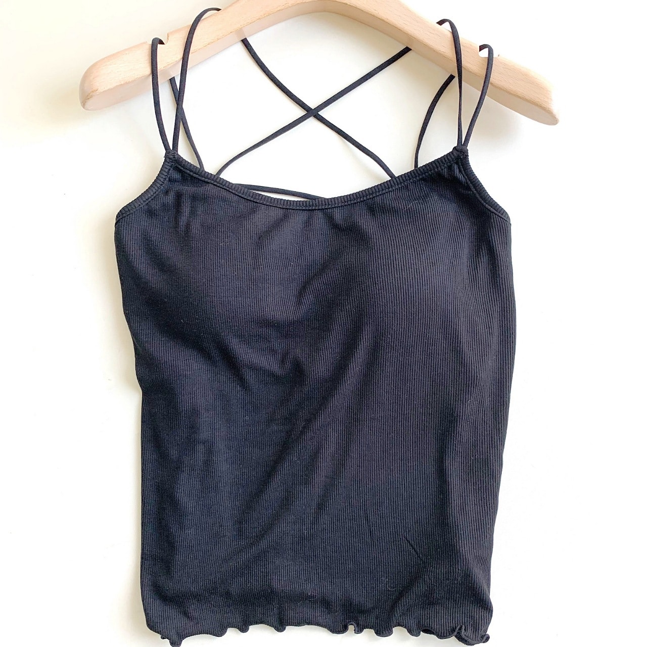 カップ付きバッククロスキャミ イエロー Free