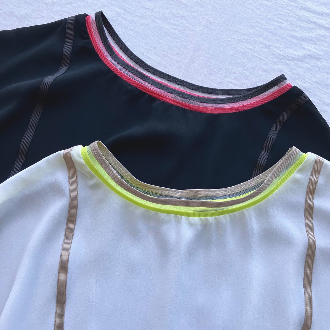 リブネックグログラントップス ブラック Free