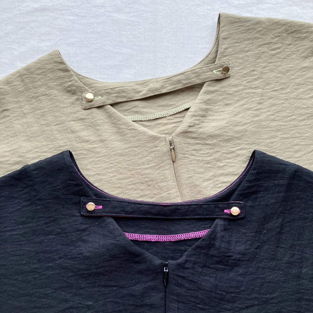 【セットアップ対応】レーヨンスラブネックベルトブラウス ブラック Free