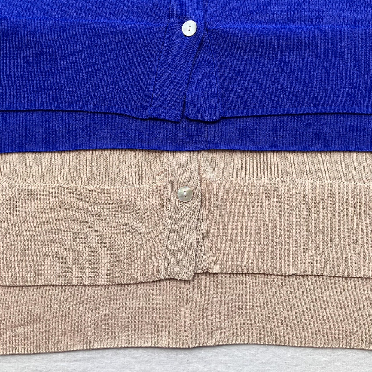 接触冷感ボックスカーデ ブルー Free