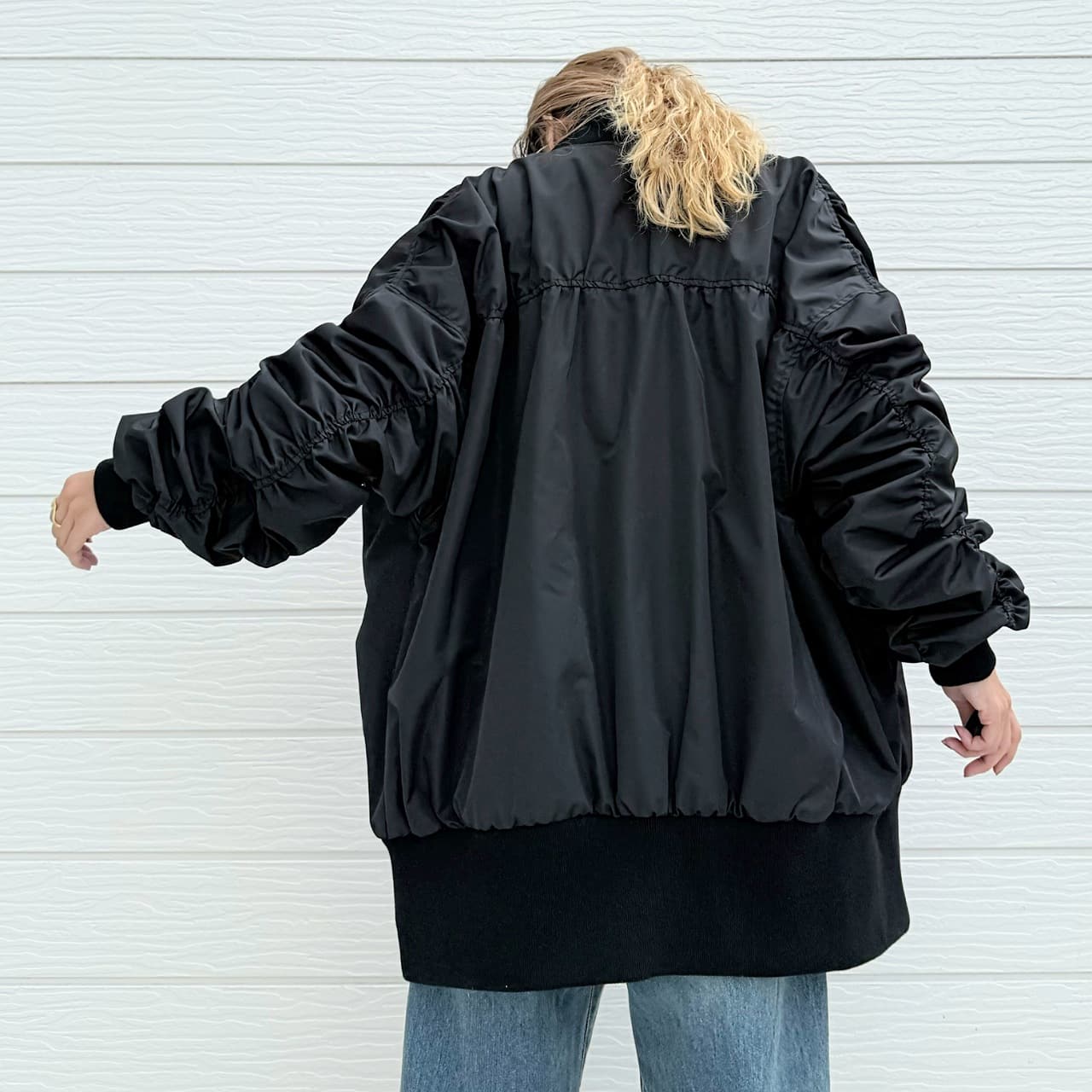 MA-1ギャザーブルゾン グレージュ Free