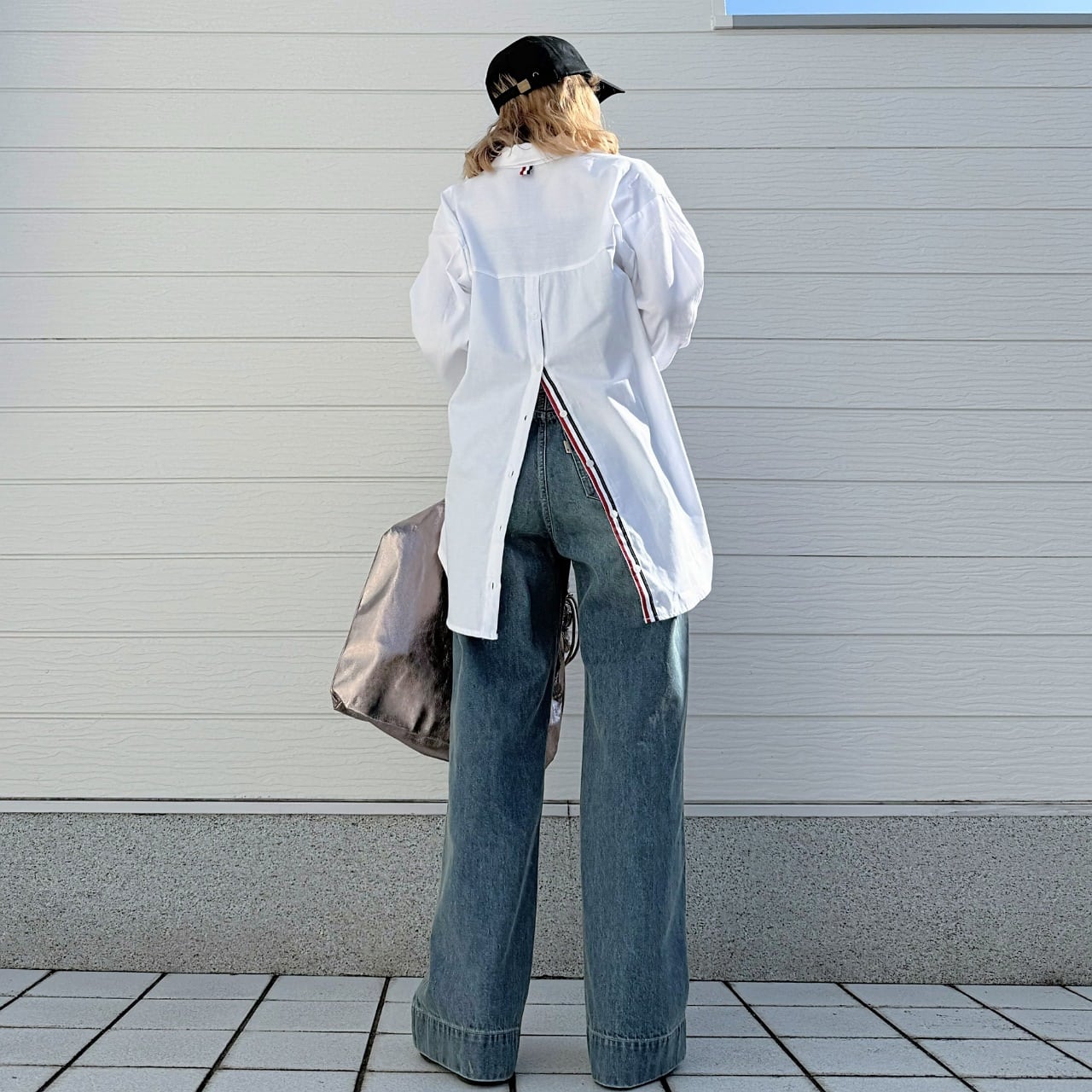 トリコロールスリットシャツ ホワイト Free