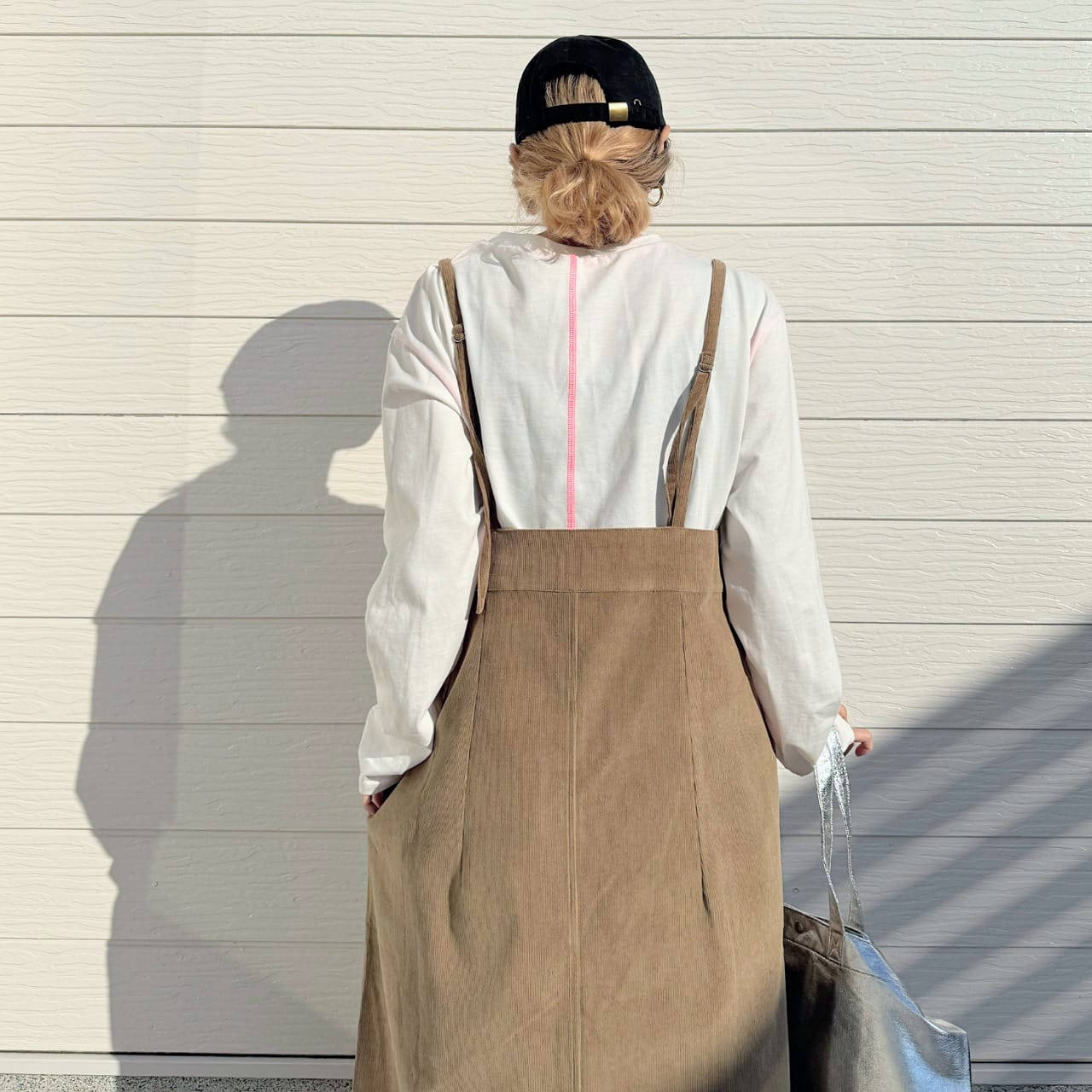 コーデュロイZipキャミワンピ ブラウン Free