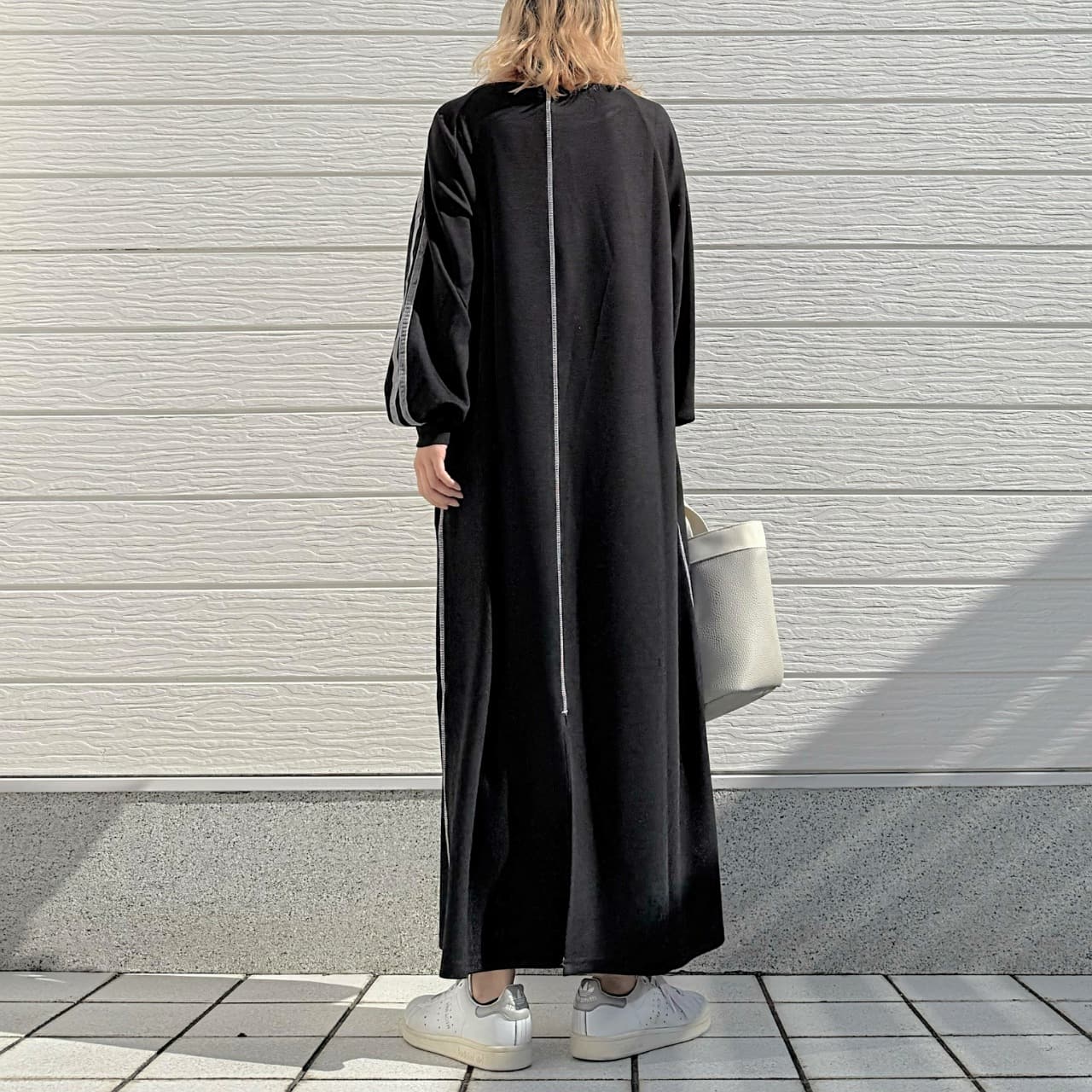 ソフトダンボールバイカラーラインワンピース カーキ Free