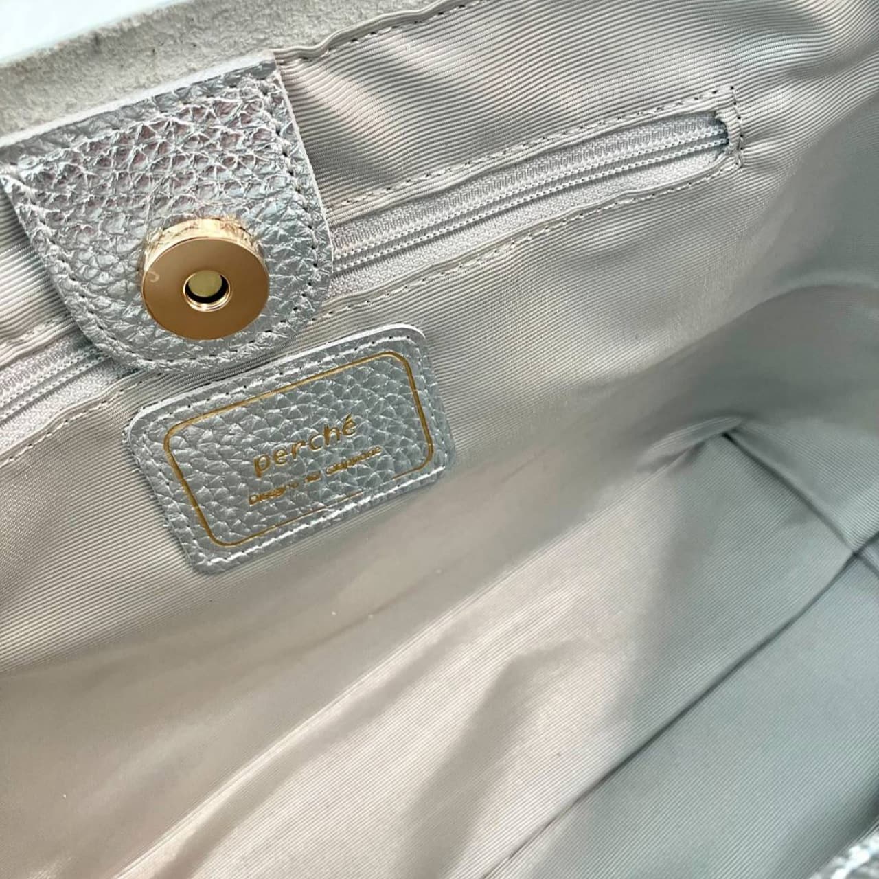 牛革ドット2wayトート シルバー Free