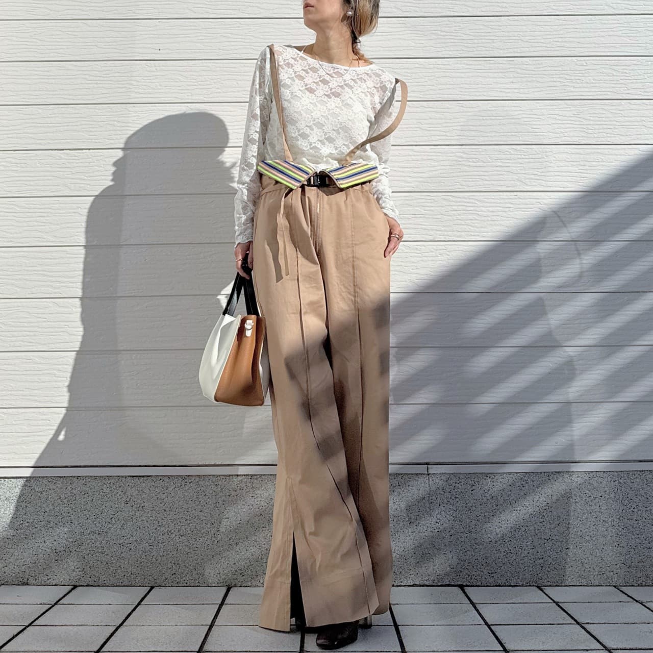 レーシーライントップス ホワイト Free