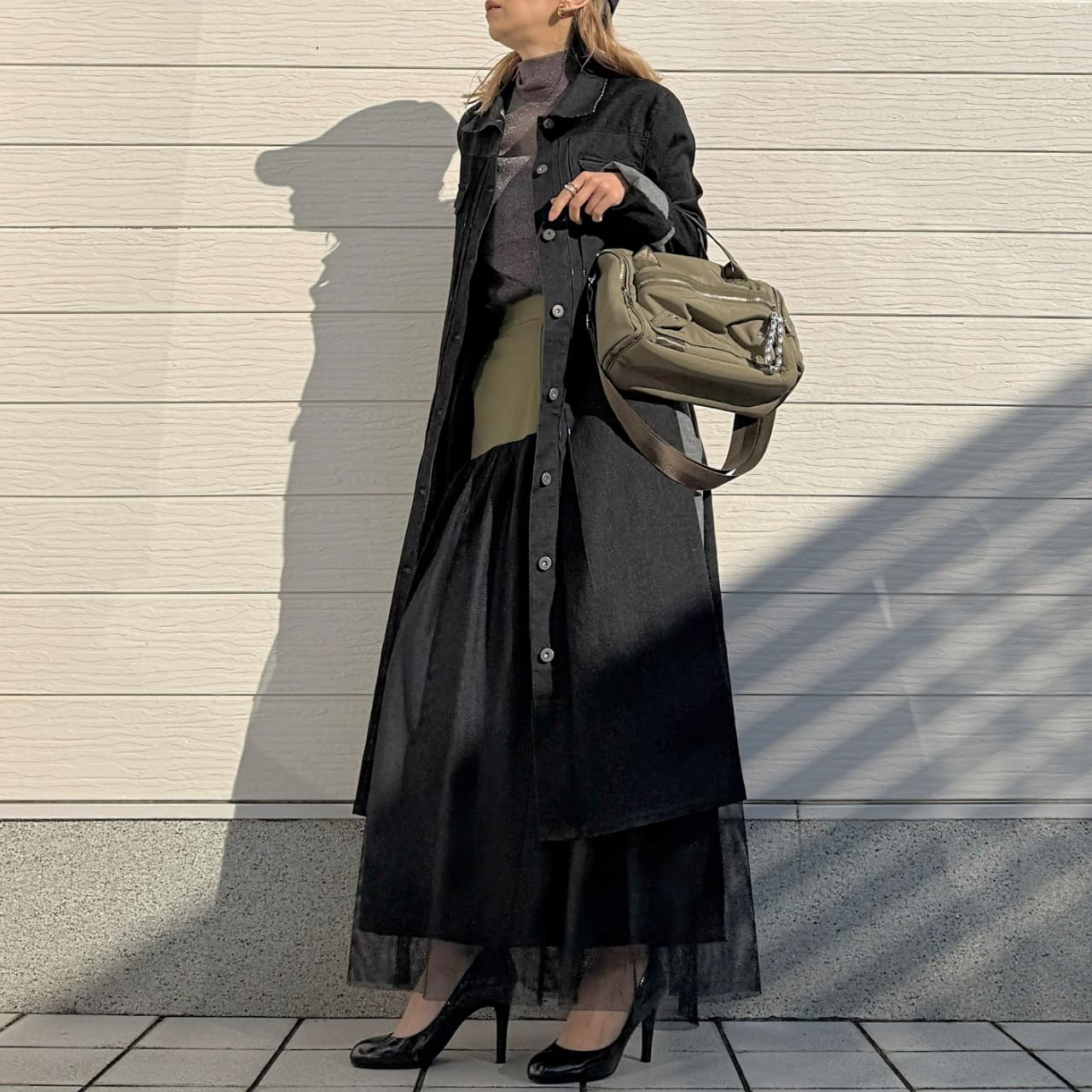 ラメシアーハイネックインナー ベージュ Free