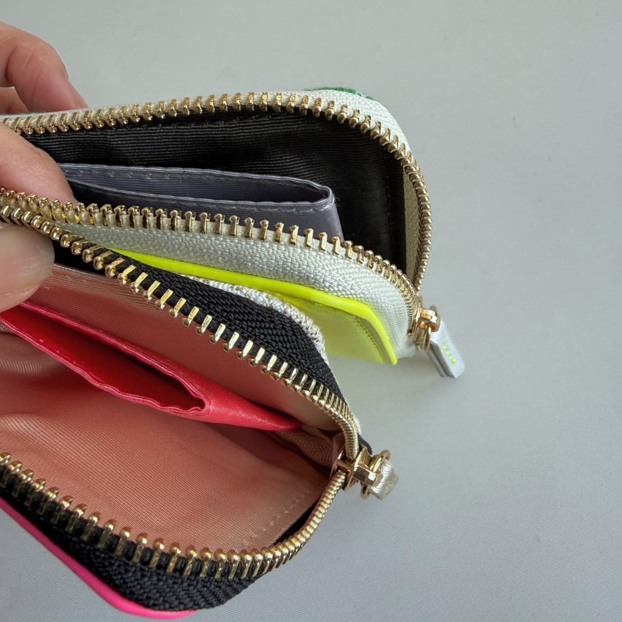 モノグラムミニウォレット グリーン×イエロー Free