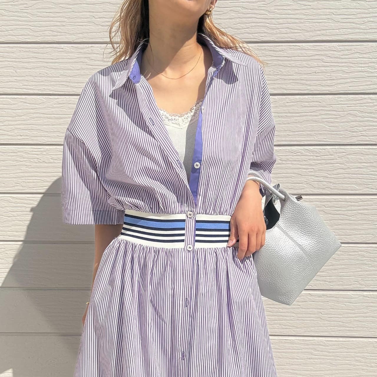 リブドッキングワンピース パープル Free