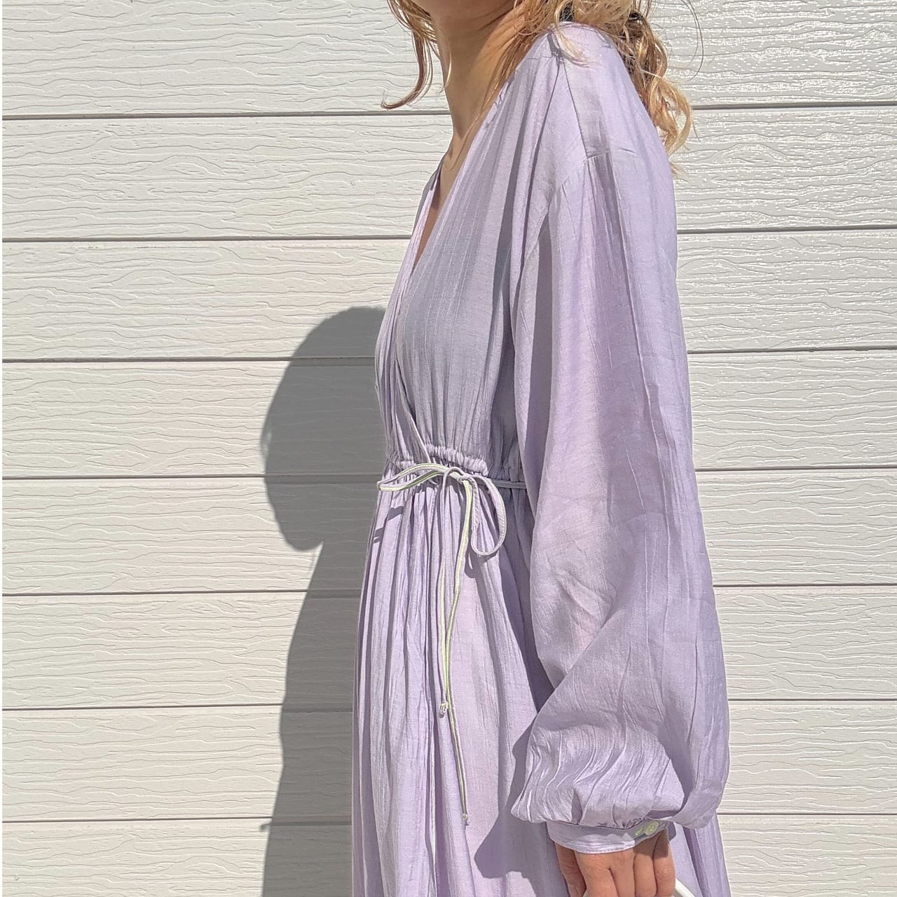 ガウンギャザーワンピース ラベンダー Free