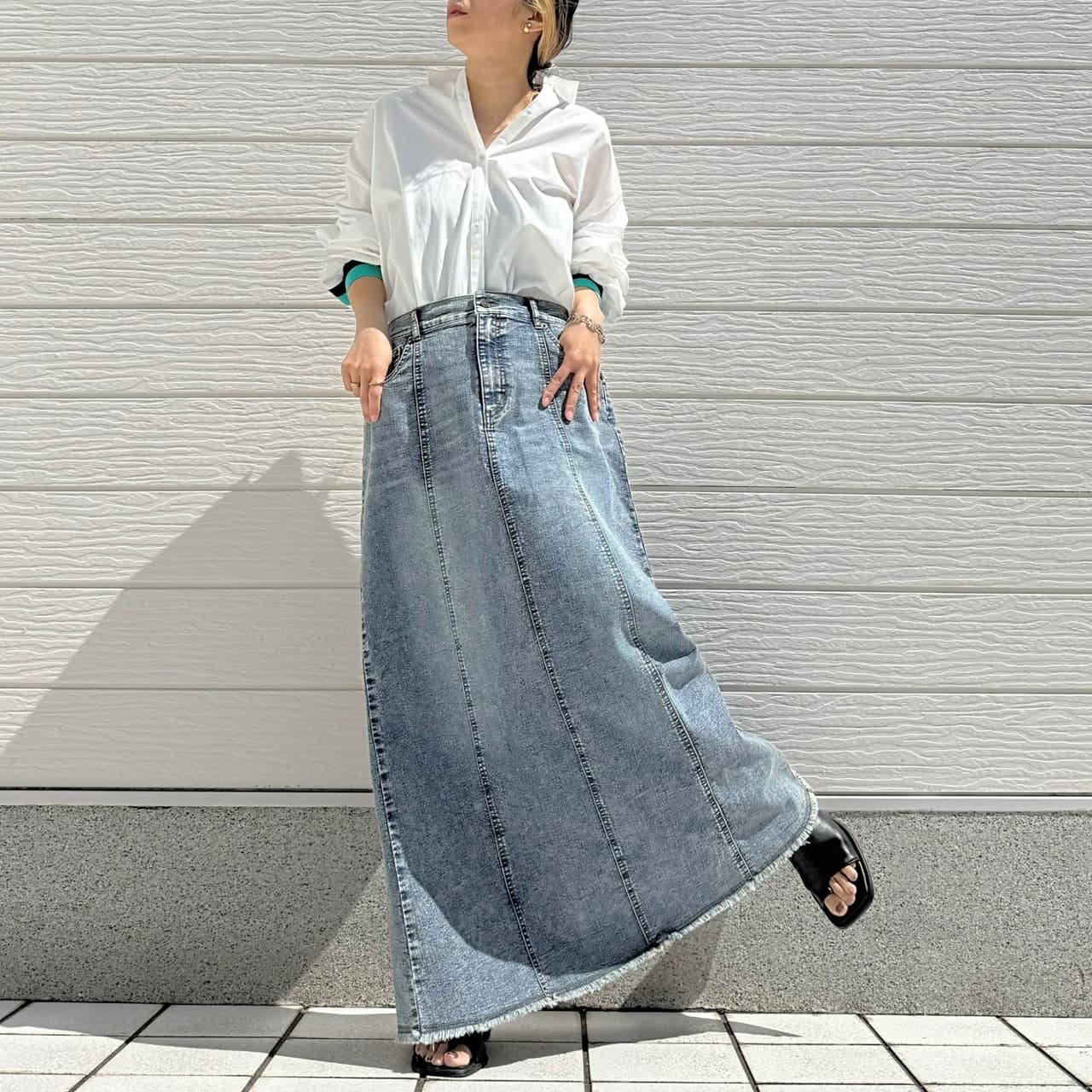 ヨークリブドッキングシャツ ホワイト Free