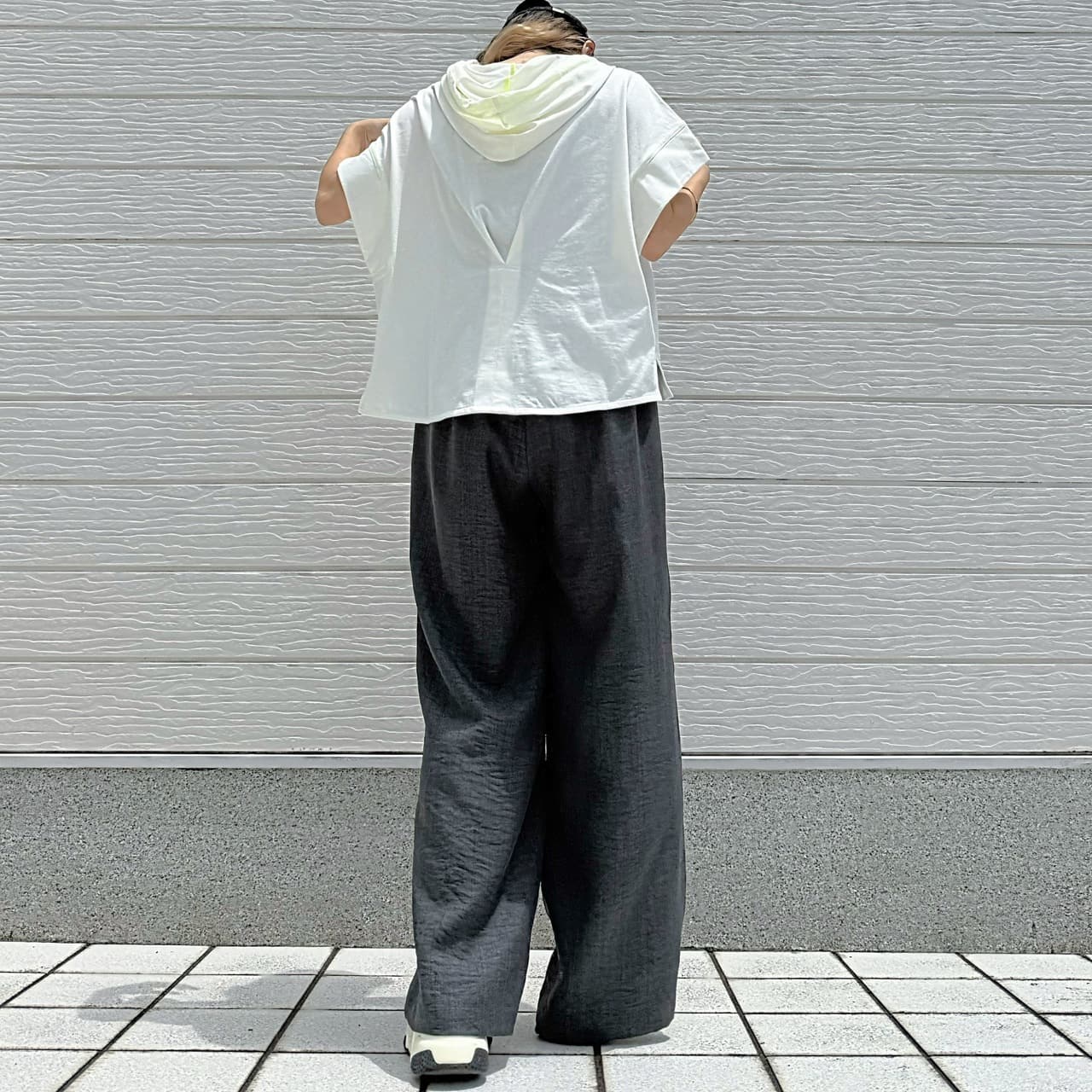 BOXシルエットフーディープルオーバー ホワイト Free
