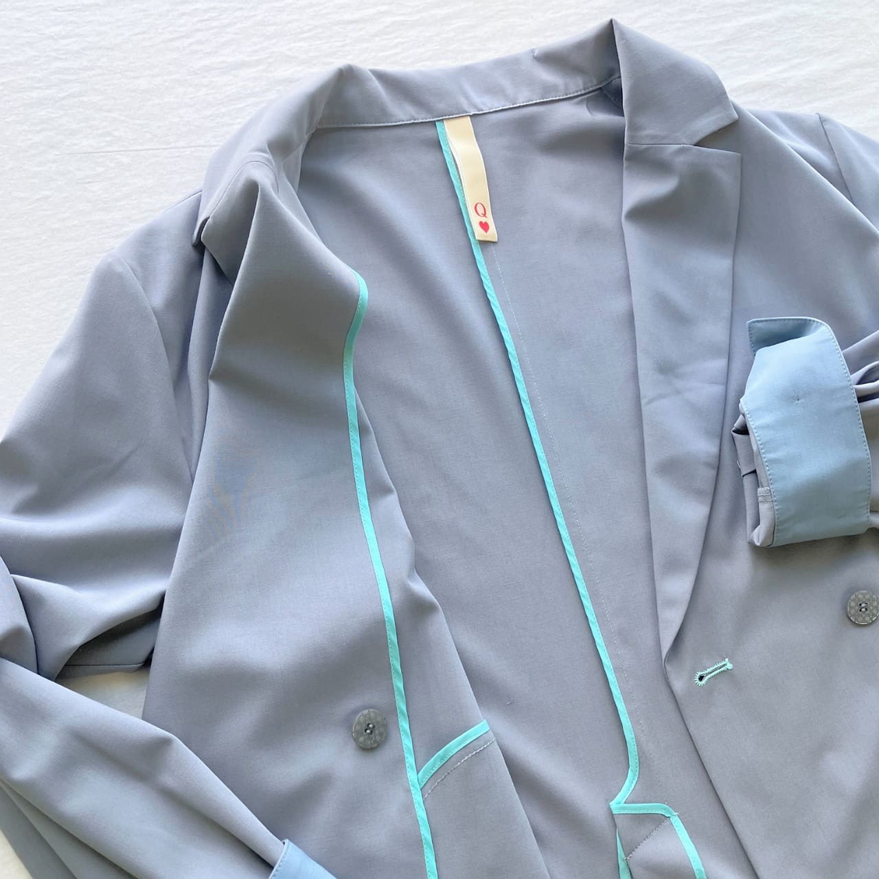 ダブルブレストバイカラージャケット キャメル Free