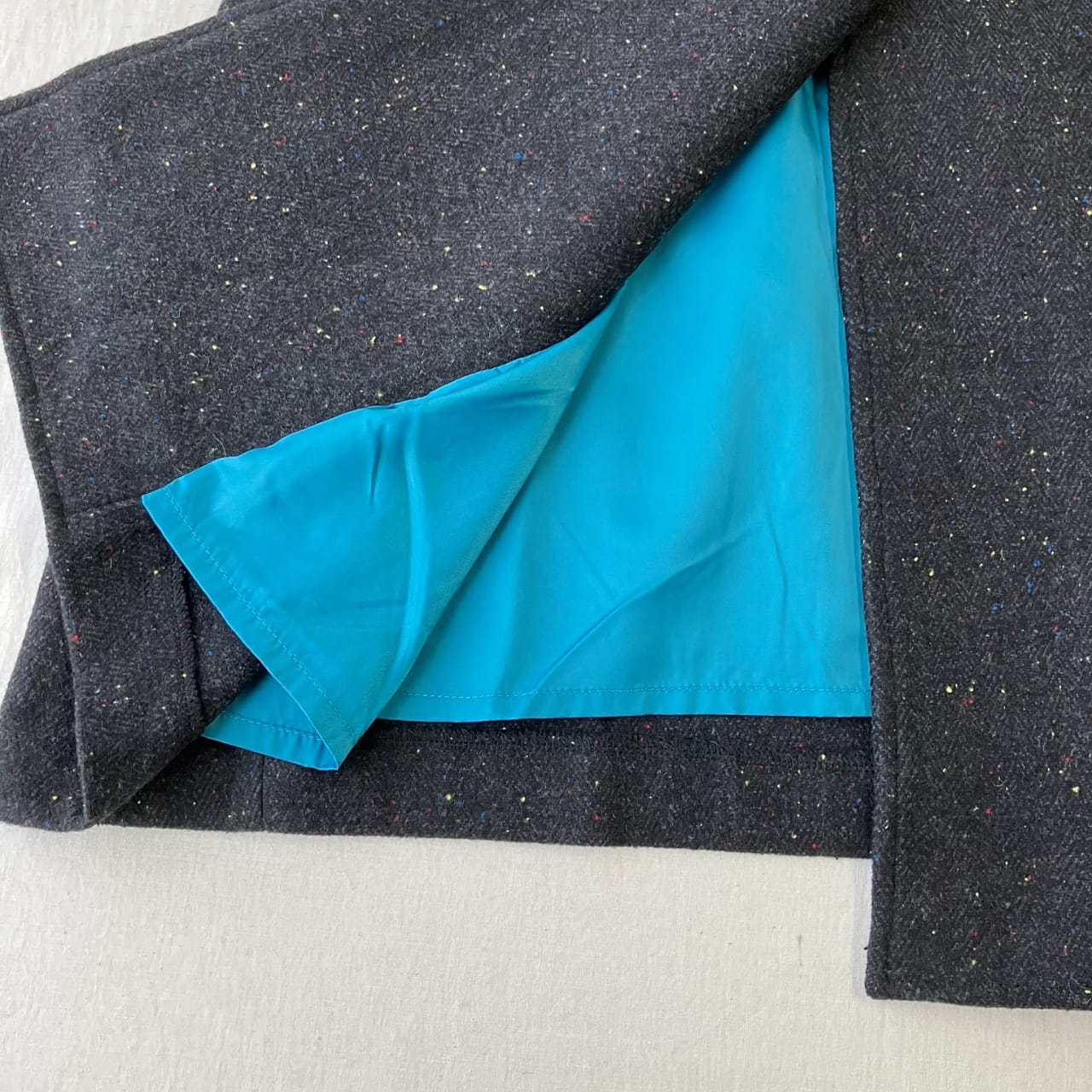 ヘリンボーンスタンドロングコート ブラウン Free