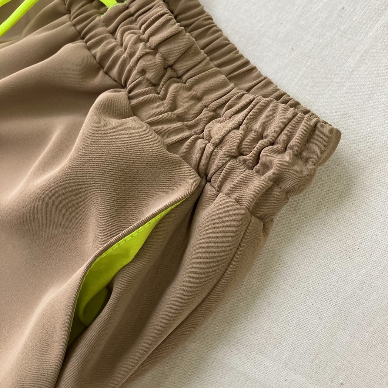 ウエストギャザーワイドパンツ ブラック Free