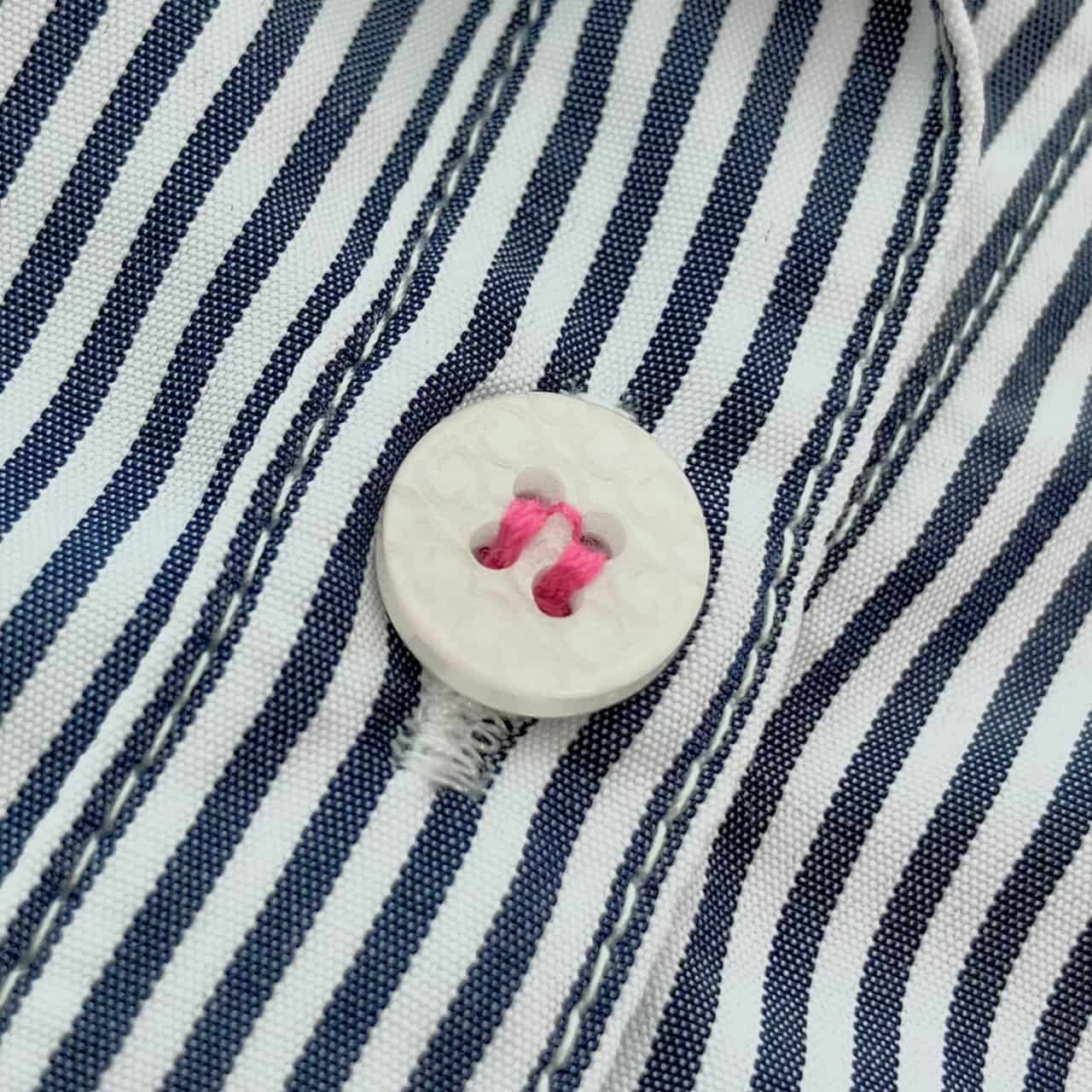 ピンストライプリブドッキングシャツ ネイビー Free