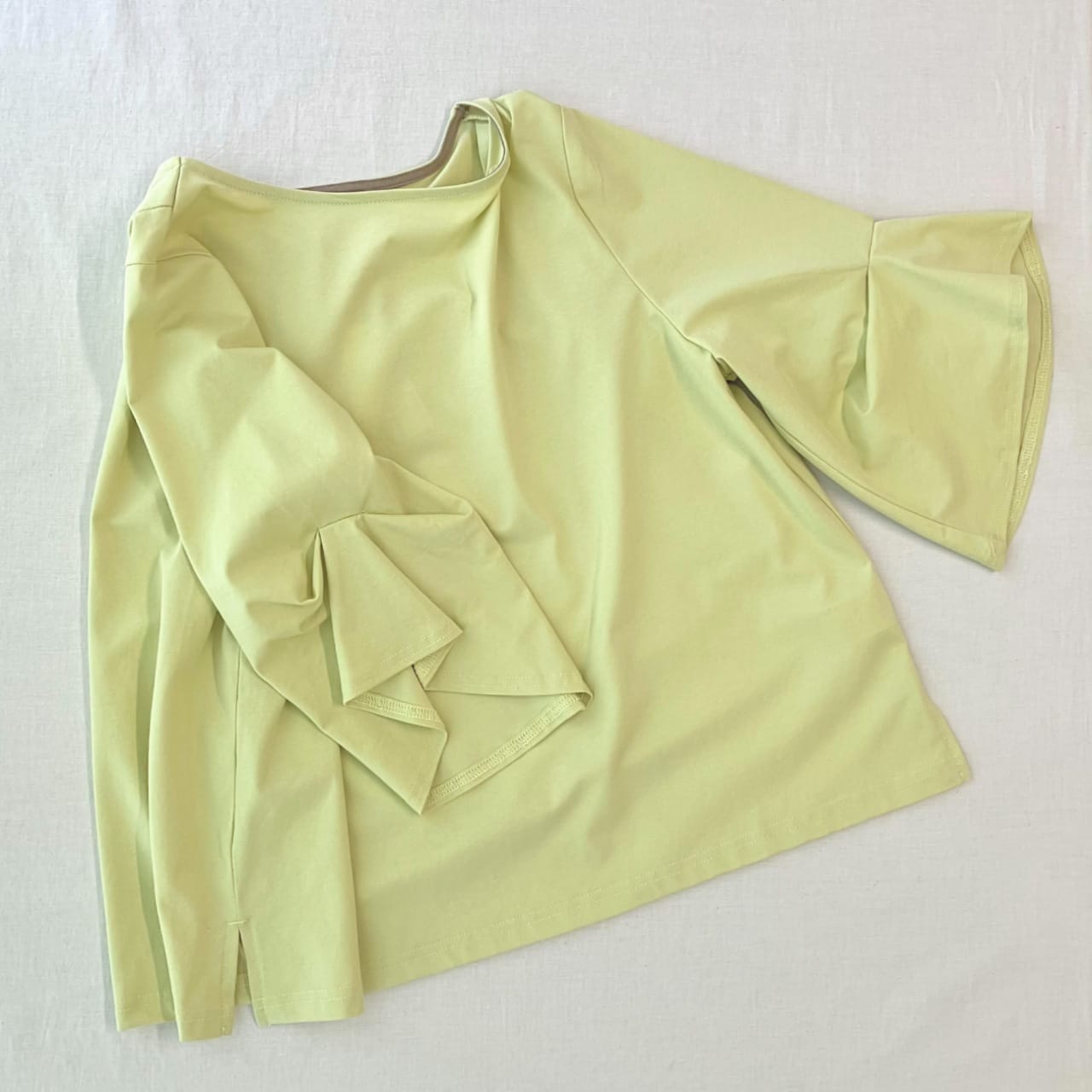 シルケットプルオーバー ライムイエロー Free