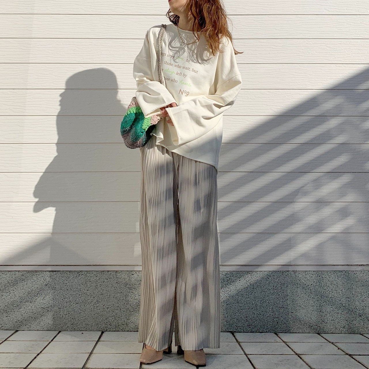 裏毛ロゴトレーナー アイボリー Free