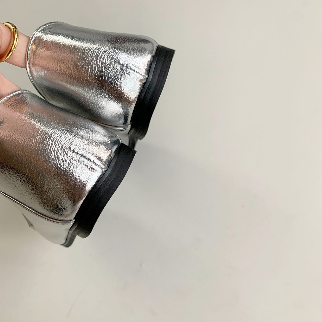 フラットローファー シルバー(M) Free