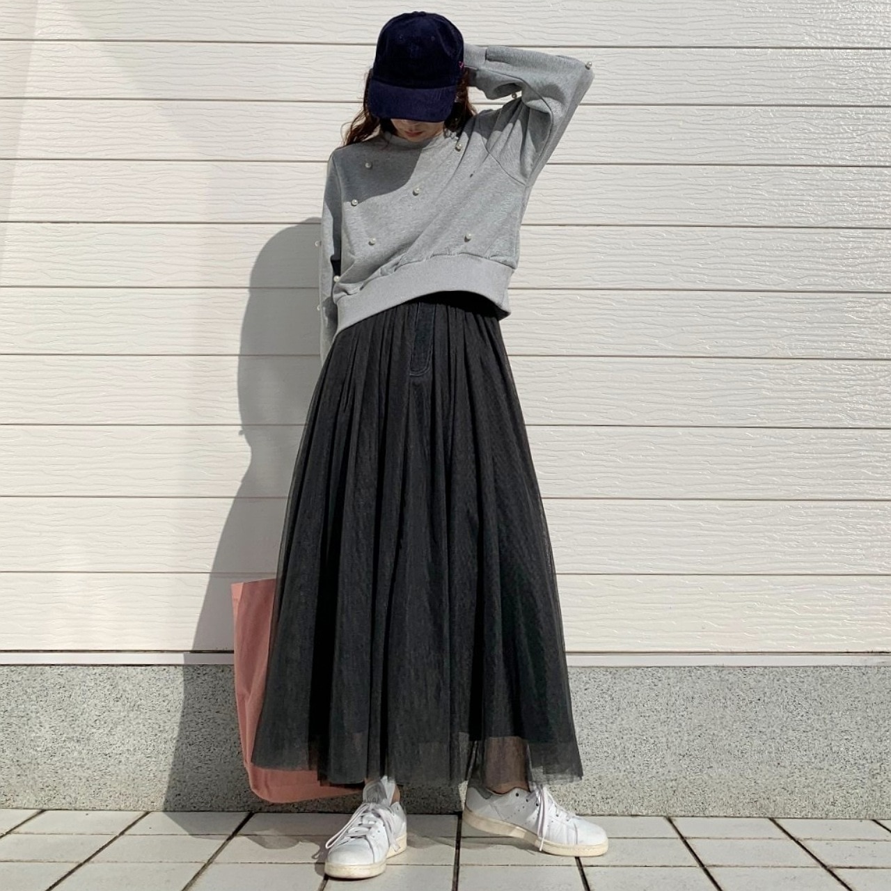 パールデザインスウェット グレー Free