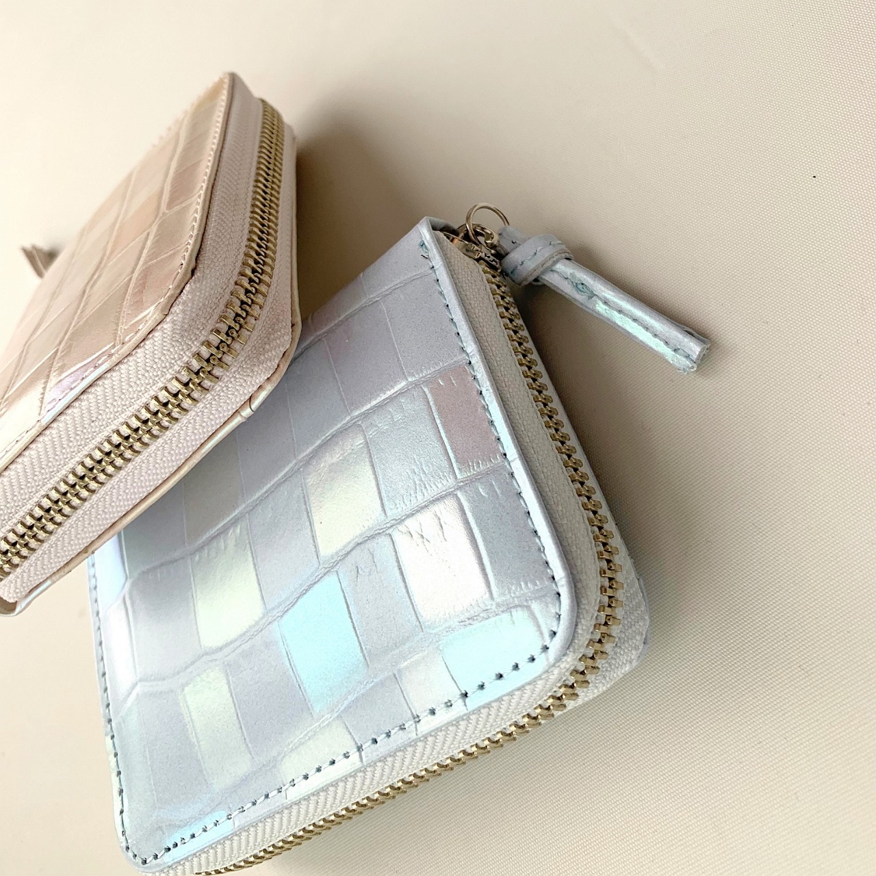 パールクロコジャバラウォレット ブルー Free