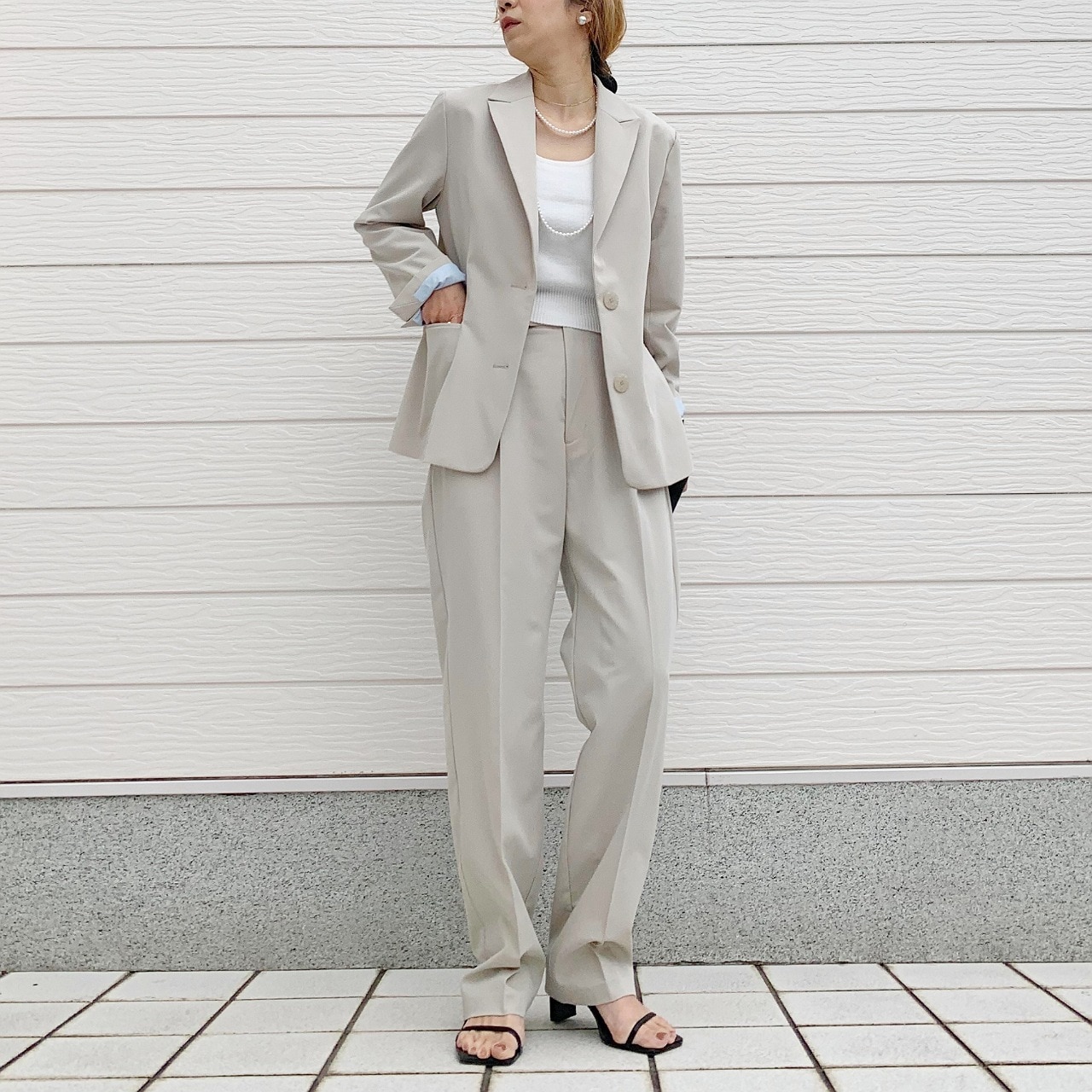 【セットアップ対応アイテム】TRストレッチピークドラぺルジャケット チャコールグレー Free