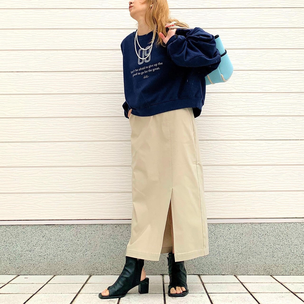 ストレッチタイトスカート ライトグリーン Free