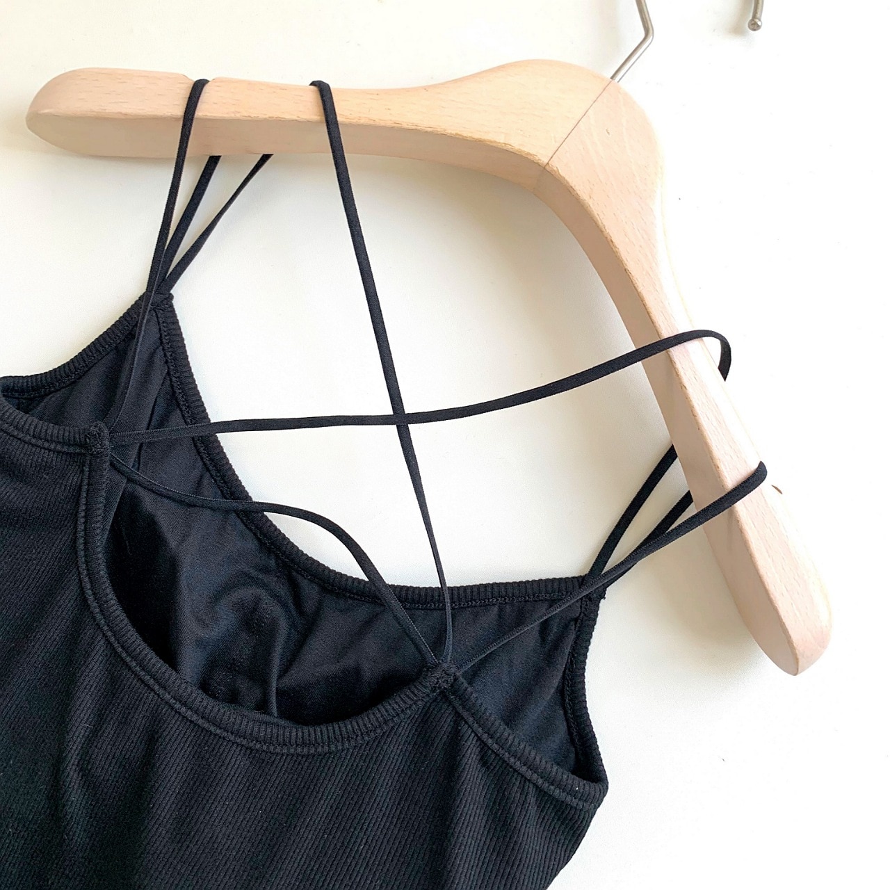 カップ付きバッククロスキャミ イエロー Free