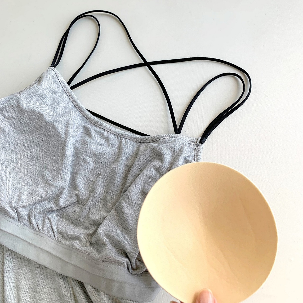 カップ付きバッククロスキャミ ブラック Free