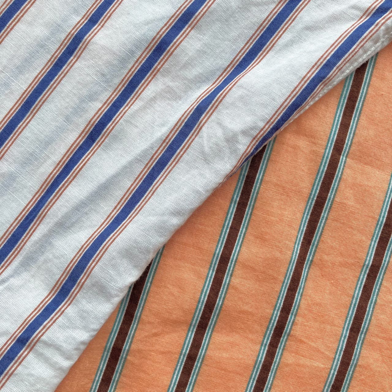 キャンブリックボイルマルチストライプシャツ オレンジ Free