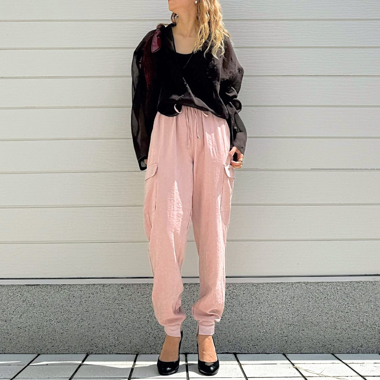 【セットアップ対応アイテム】ピーチタッチジョガーパンツ カーキ Free