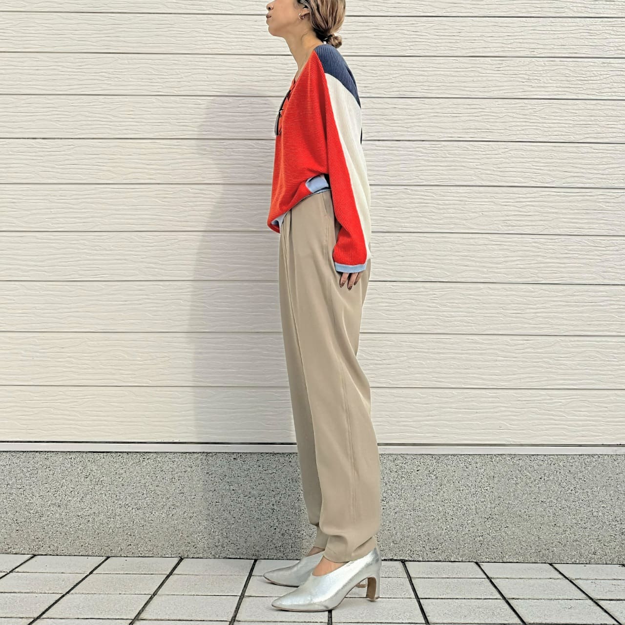 ストレッチツイルテーパードパンツ マスタード Free