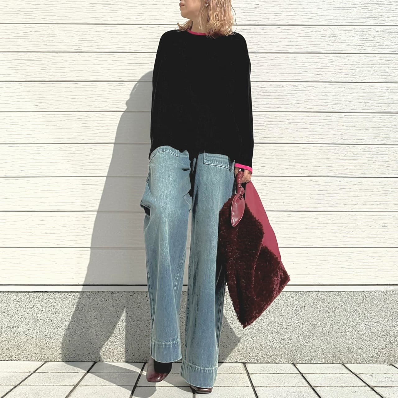 エンボスロゴニット ブラック Free