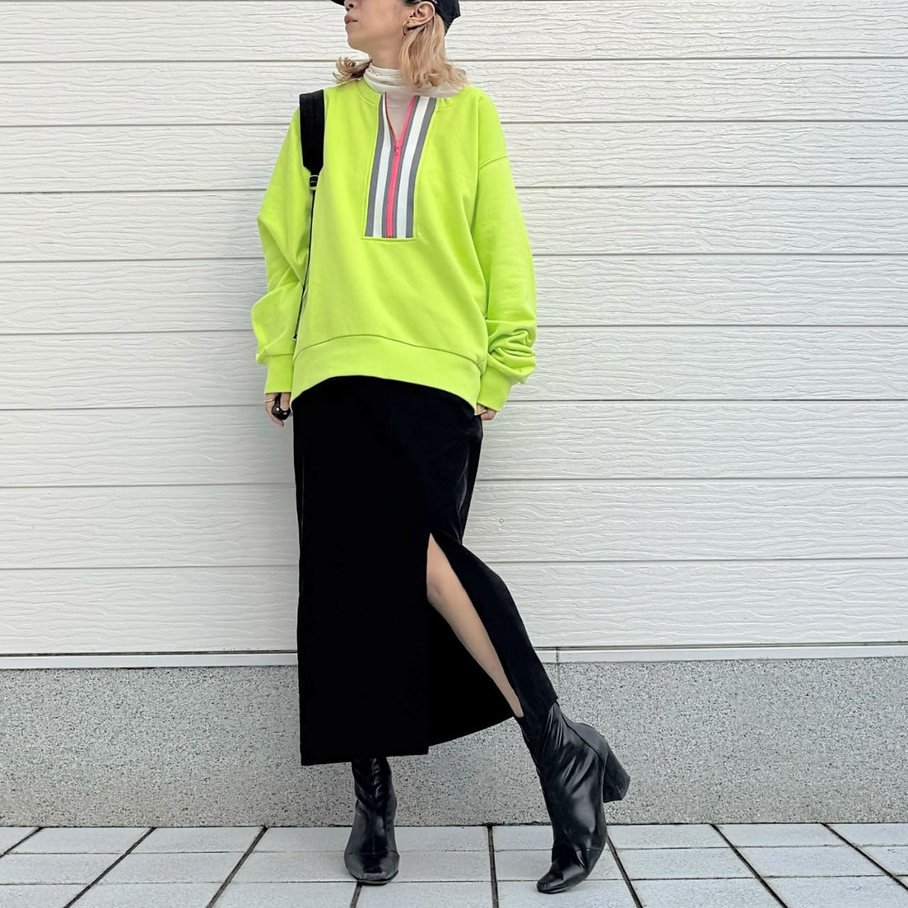 裏毛ストレッチタイトスカート チャコールグレー Free