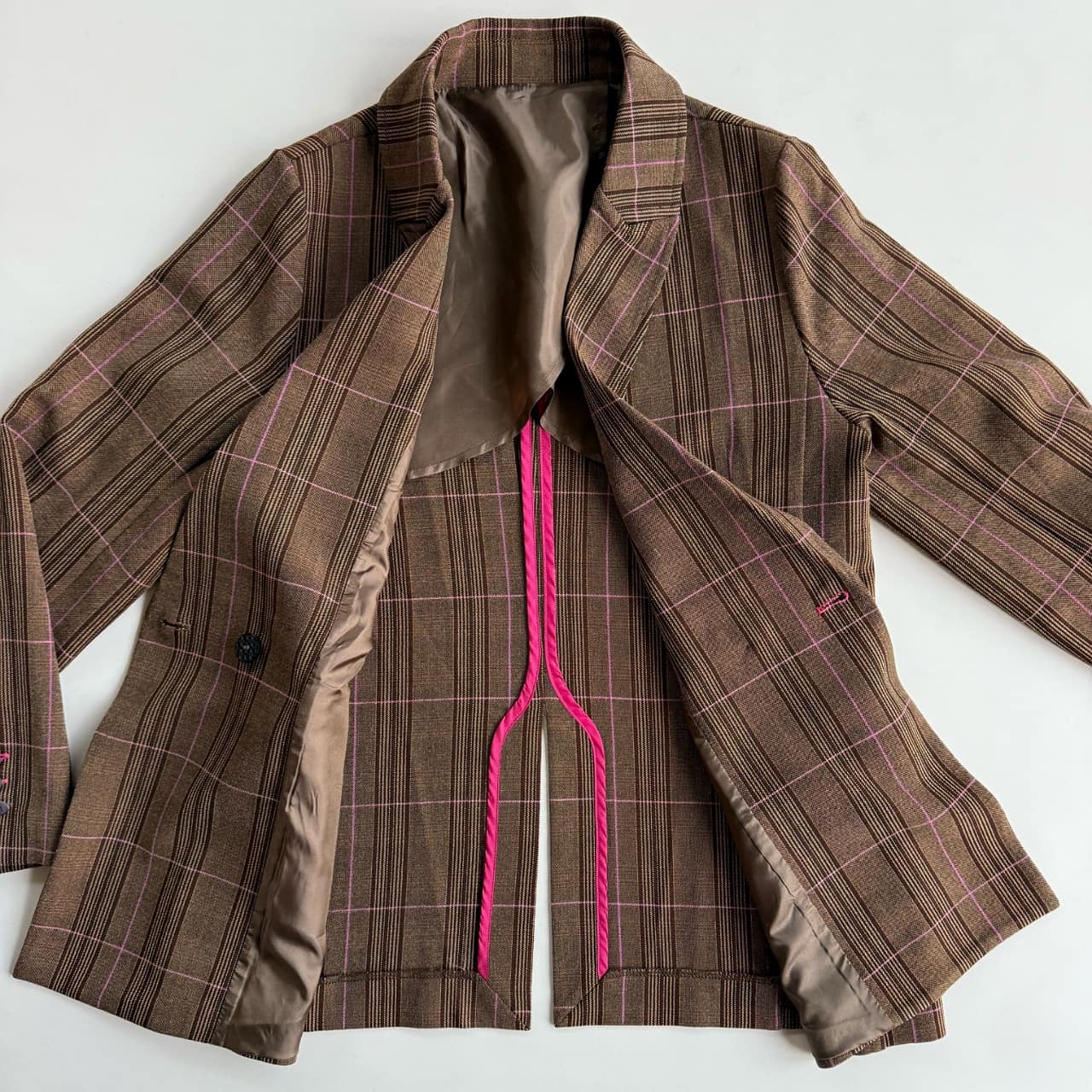 チェックジャケット ブラウン Free