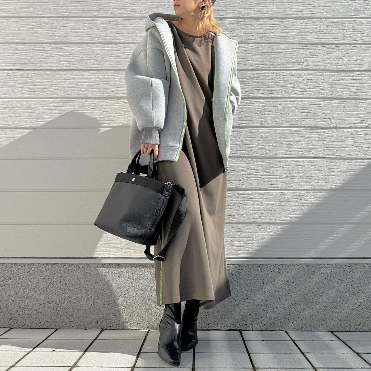 ボンディングパーカー グレー Free