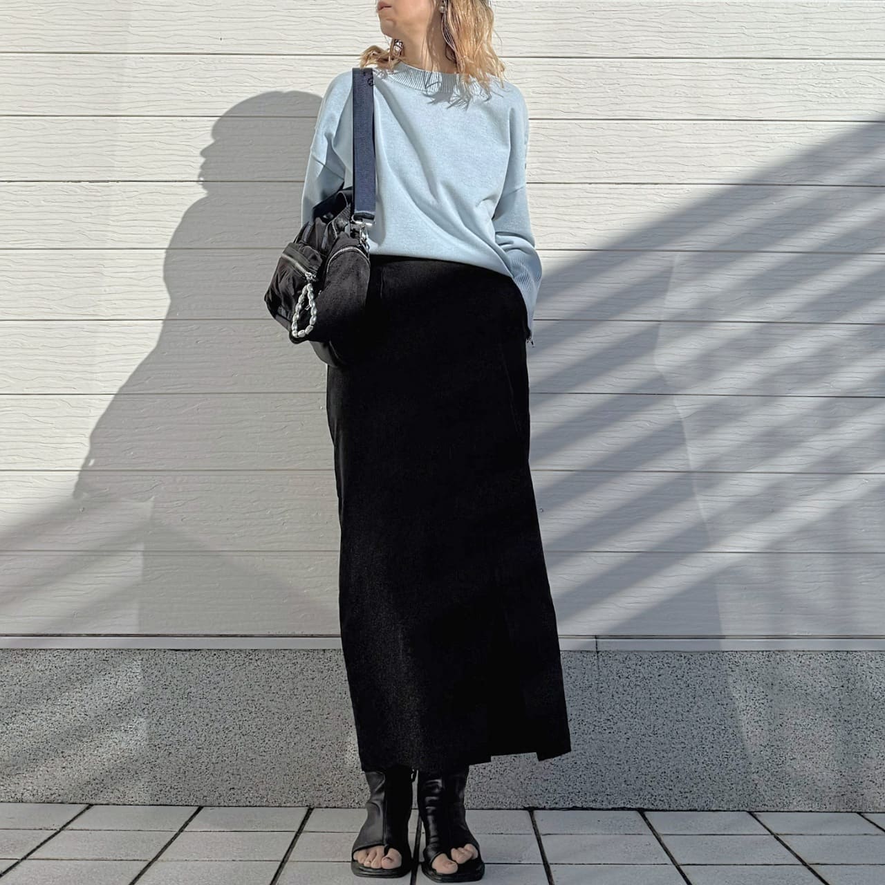 バイカラーZipニット ブルー Free