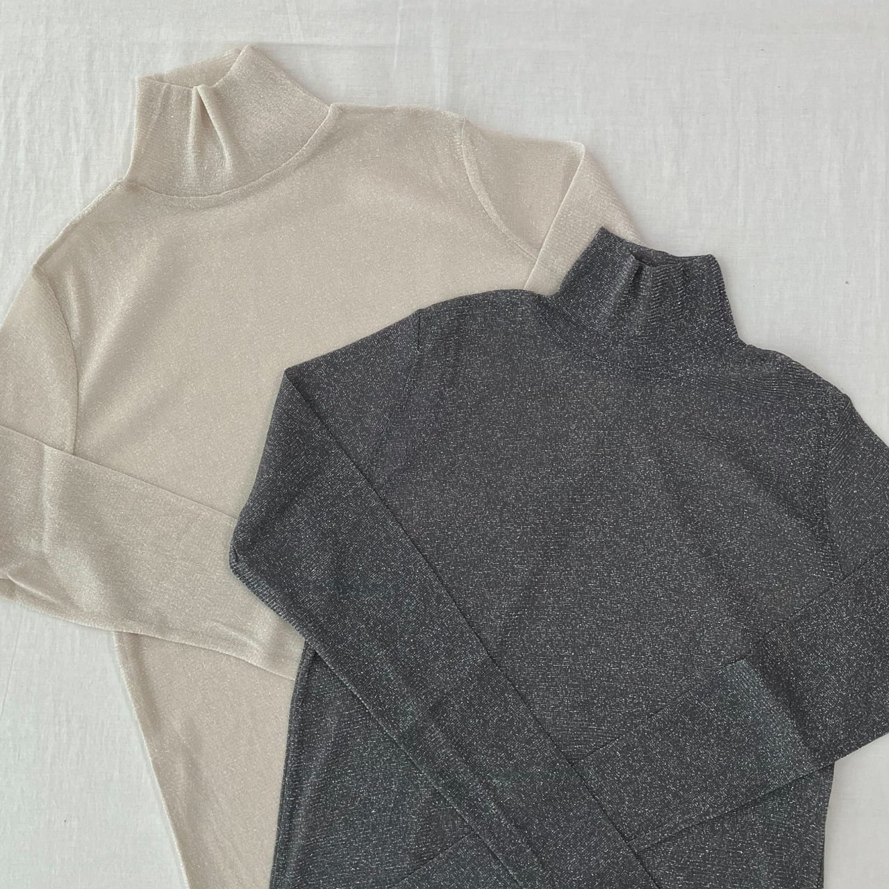 ラメシアーハイネックインナー ベージュ Free