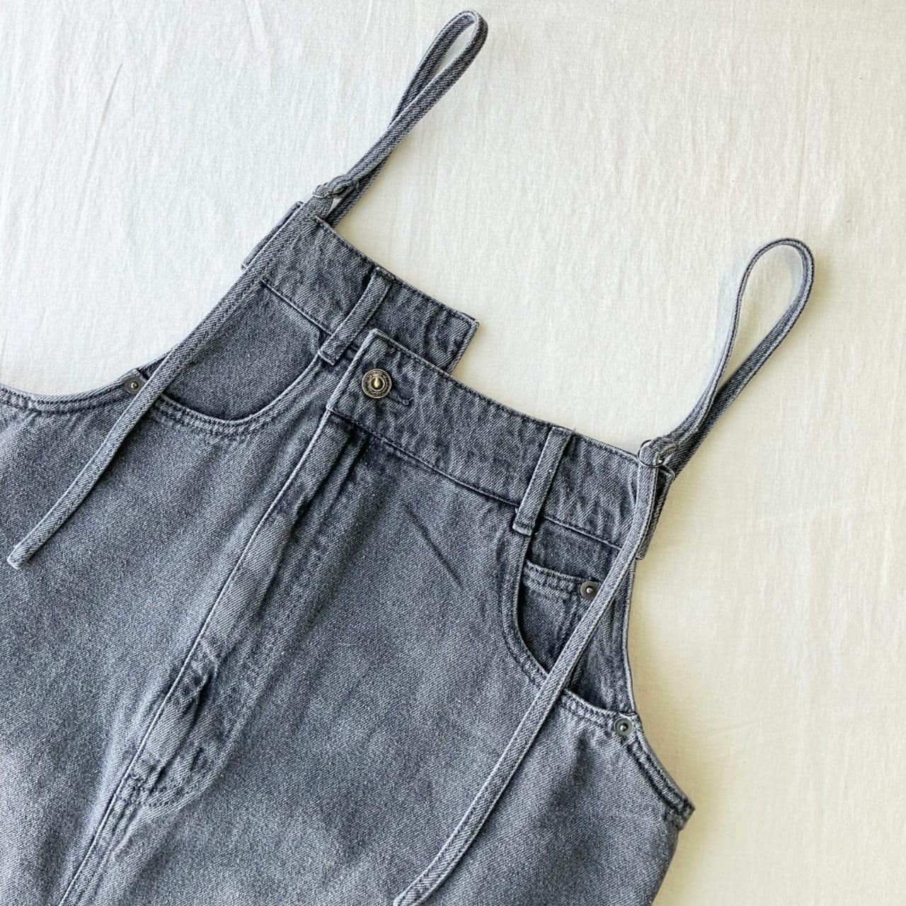 デニムキャミワンピース ブラックデニム Free