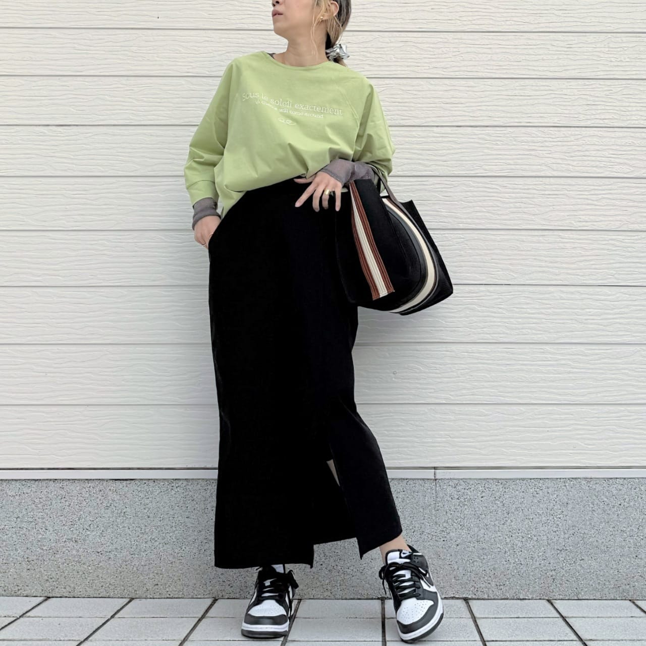 ラウンドネック刺繍トップス ピスタチオ Free