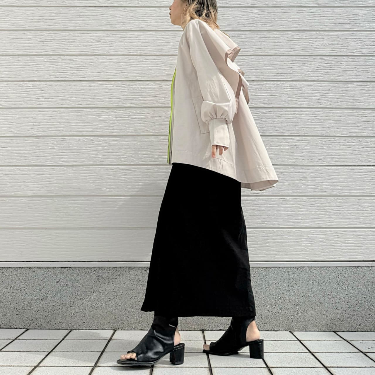 バックテープラインブルゾン アイボリー Free